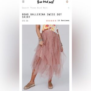 Three Bird Nest BOHO BALLERINA SWISS DOT SKIRT - 3BN